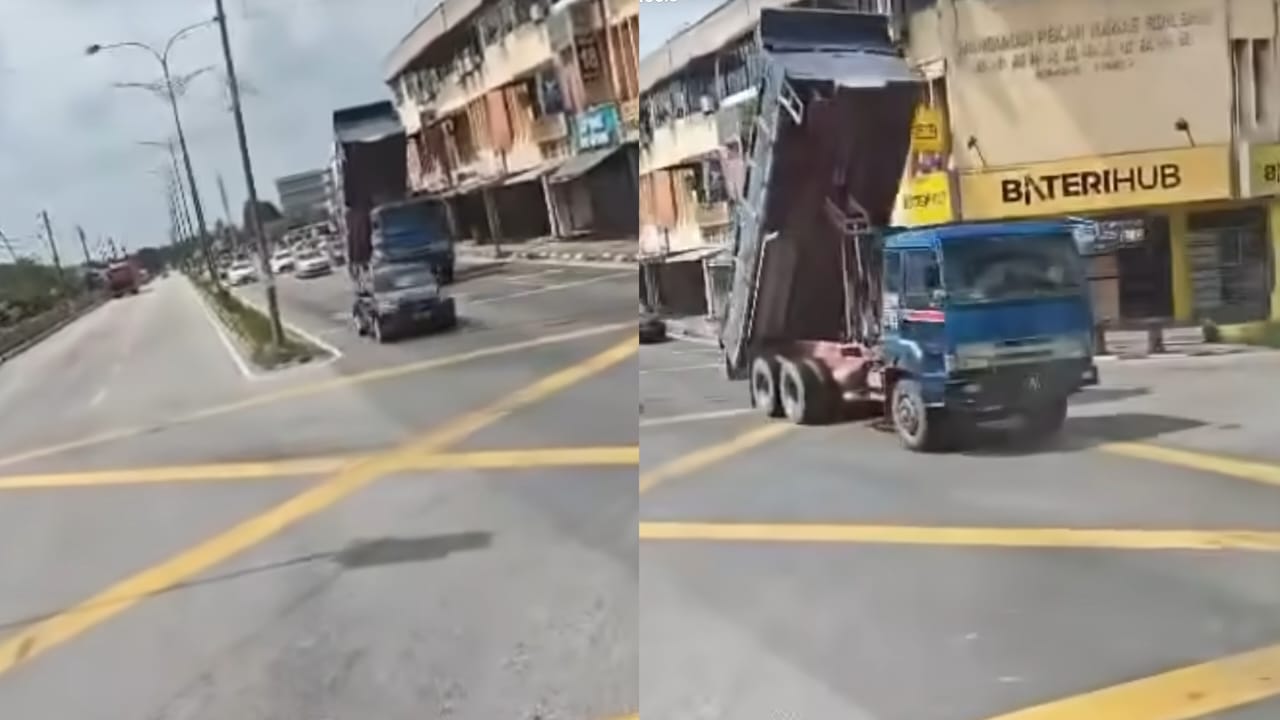 [video]-lupa-turun-‘bucket’,-lori-tanah-rempuh-lampu-isyarat